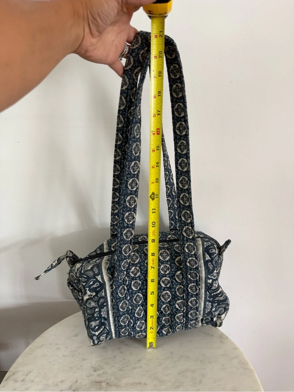 vintage Vera Bradley small Duffel Bag purse retired Indigo paisley pattern